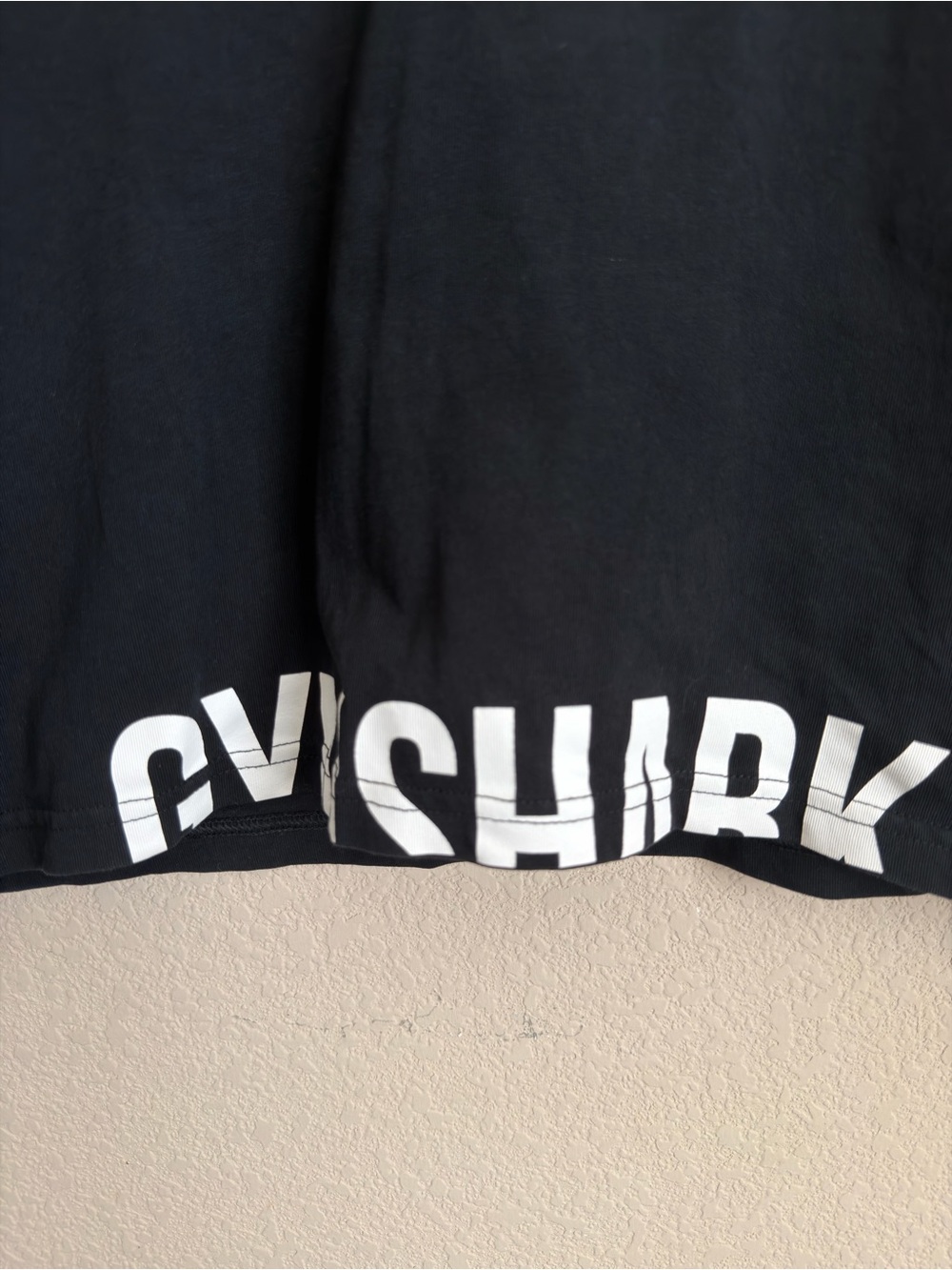 Gymshark Fraction Crop Top Medium Black Cotton Boxy Logo Workout Athleisure Tee - Picture 6 of 14